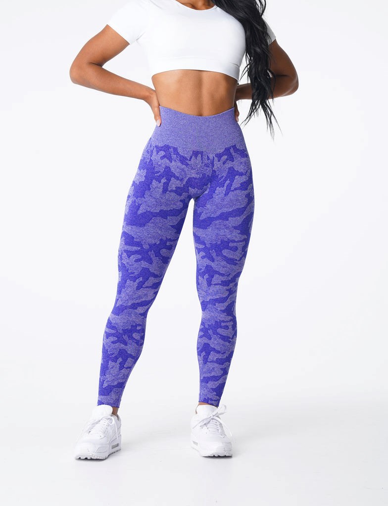 NVGTN Camo Seamless Leggings Azules | 15362WHBK