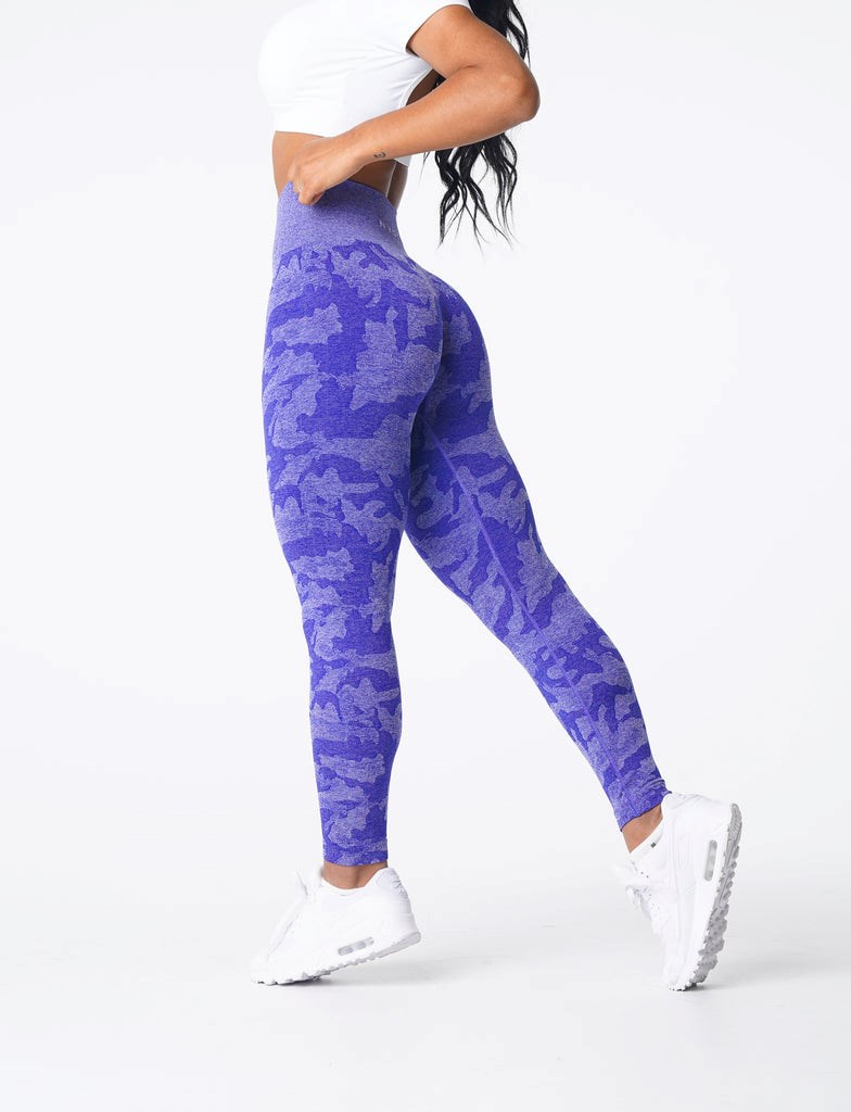 NVGTN Camo Seamless Leggings Azules | 15362WHBK