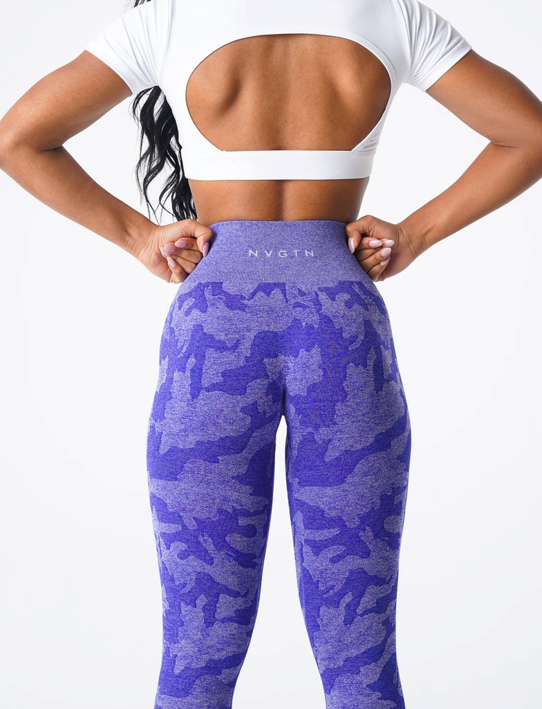 NVGTN Camo Seamless Leggings Azules | 15362WHBK