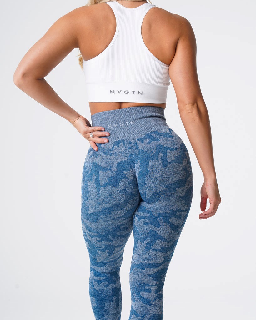 NVGTN Camo Seamless Leggings Azules | 26704EWNB