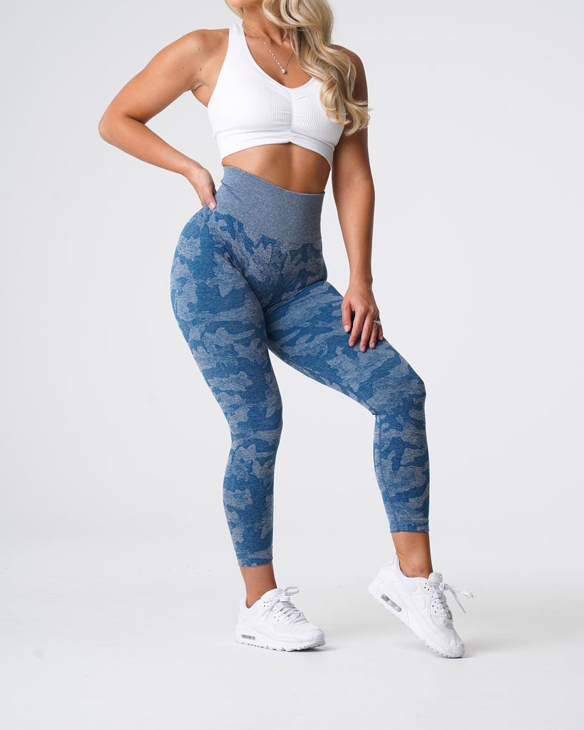 NVGTN Camo Seamless Leggings Azules | 26704EWNB