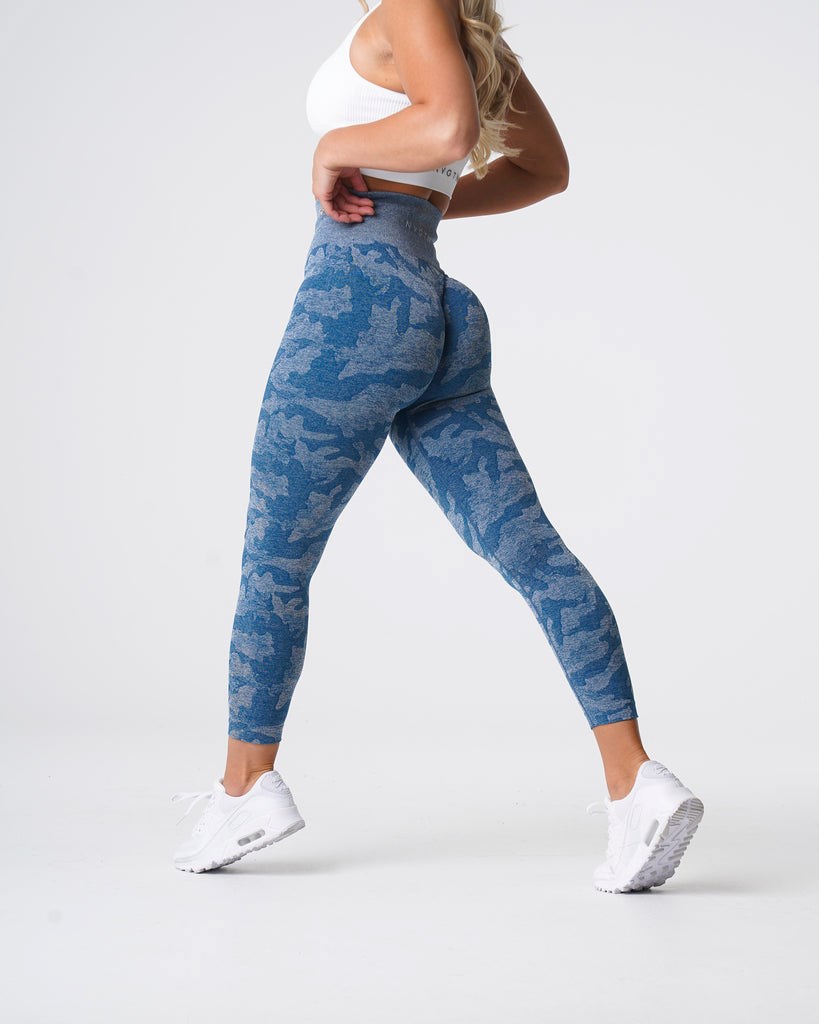 NVGTN Camo Seamless Leggings Azules | 26704EWNB