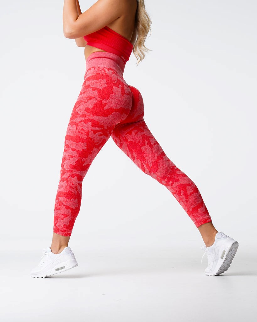 NVGTN Camo Seamless Leggings Candy Apple | 89053GIPF