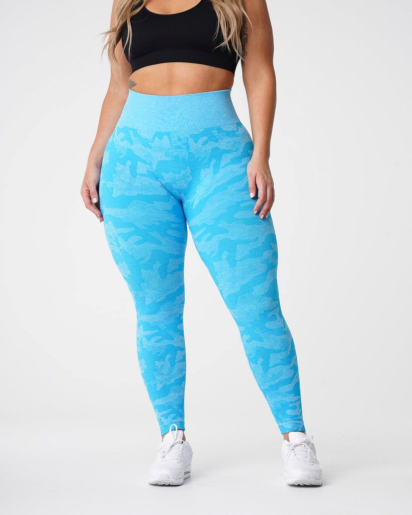 NVGTN Camo Seamless Leggings Caribbean | 09658REBD