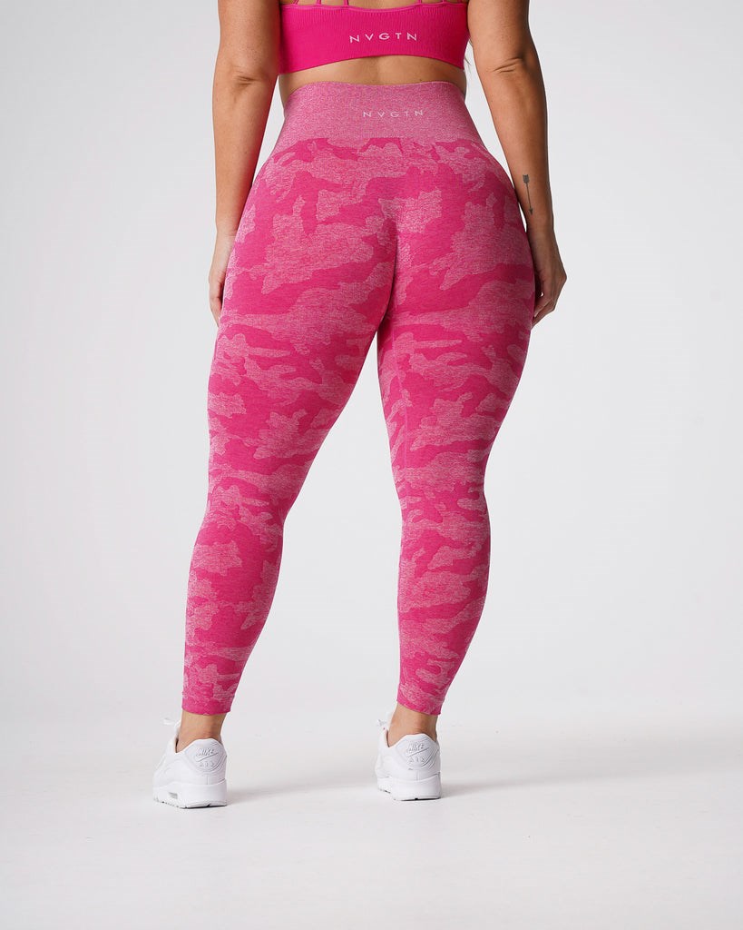 NVGTN Camo Seamless Leggings Fucsia | 02635VTIM