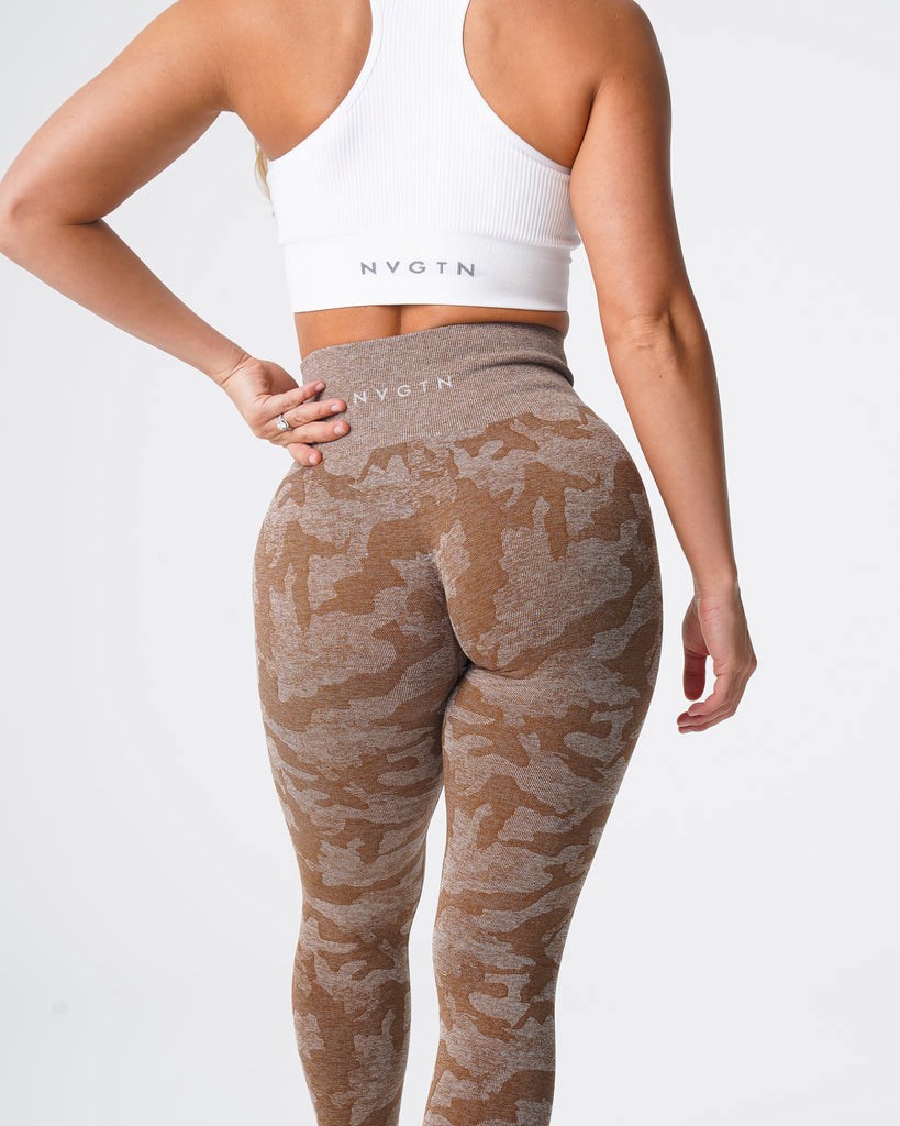 NVGTN Camo Seamless Leggings Mocha | 31067WHEQ