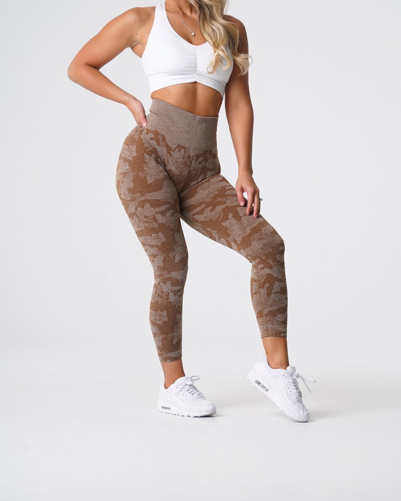 NVGTN Camo Seamless Leggings Mocha | 31067WHEQ