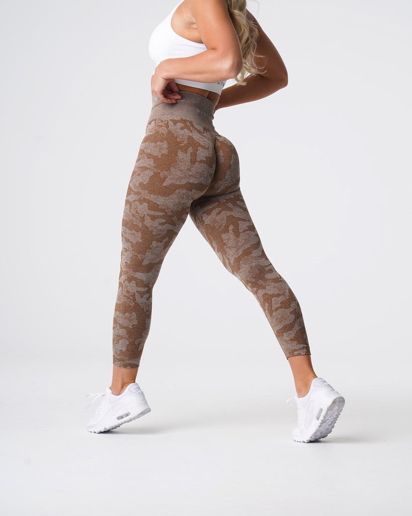 NVGTN Camo Seamless Leggings Mocha | 31067WHEQ