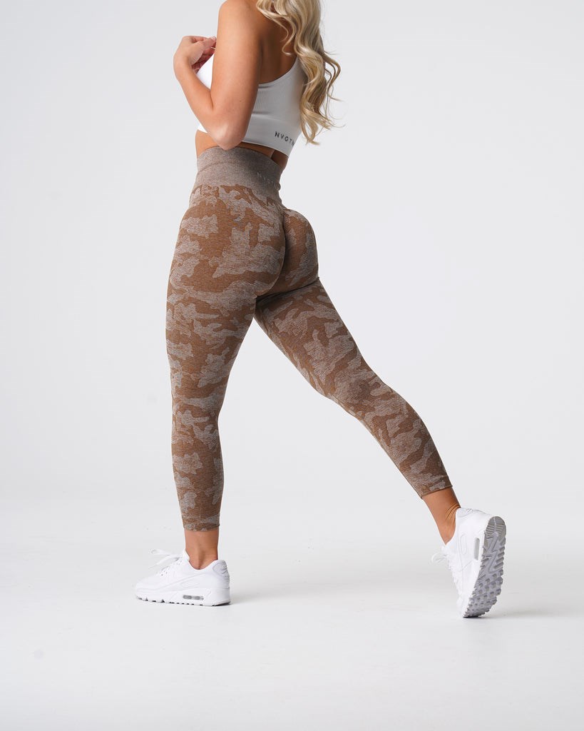 NVGTN Camo Seamless Leggings Mocha | 31067WHEQ