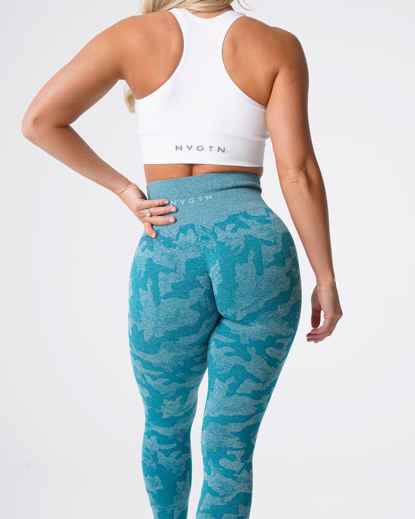 NVGTN Camo Seamless Leggings Teal | 83216DKXL