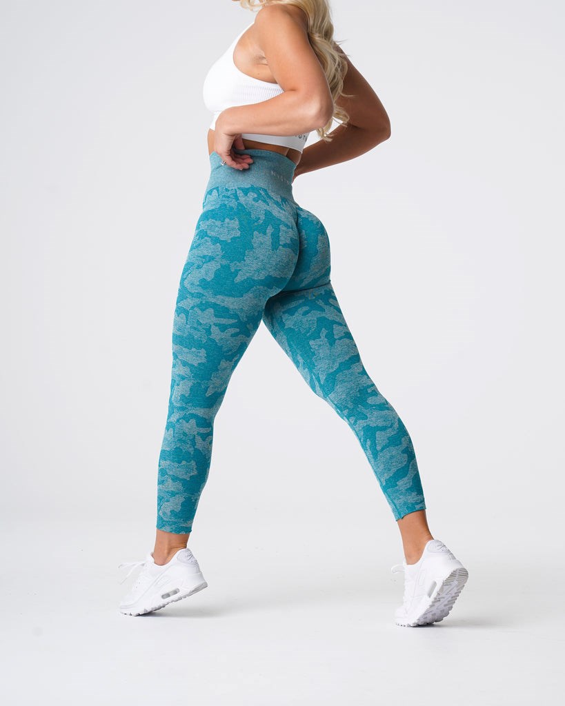 NVGTN Camo Seamless Leggings Teal | 83216DKXL