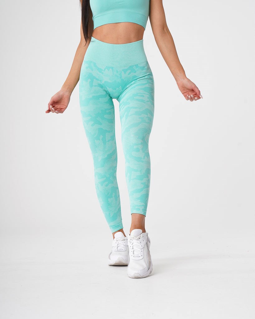 NVGTN Camo Seamless Leggings Verde Menta | 26107ICEU