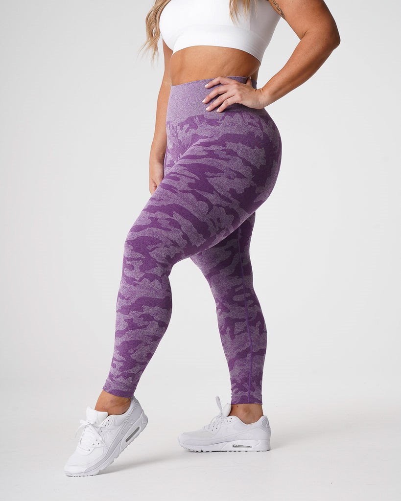 NVGTN Camo Seamless Leggings Violet | 46027ZKMU