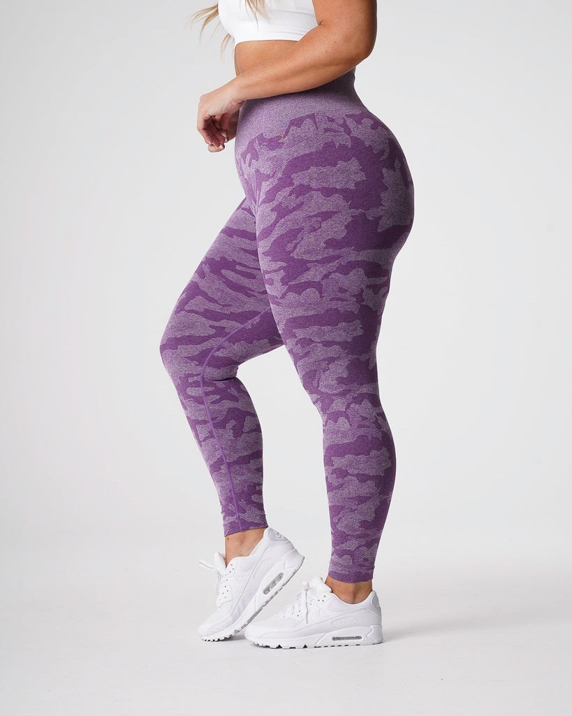 NVGTN Camo Seamless Leggings Violet | 46027ZKMU