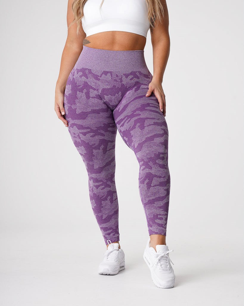 NVGTN Camo Seamless Leggings Violet | 46027ZKMU