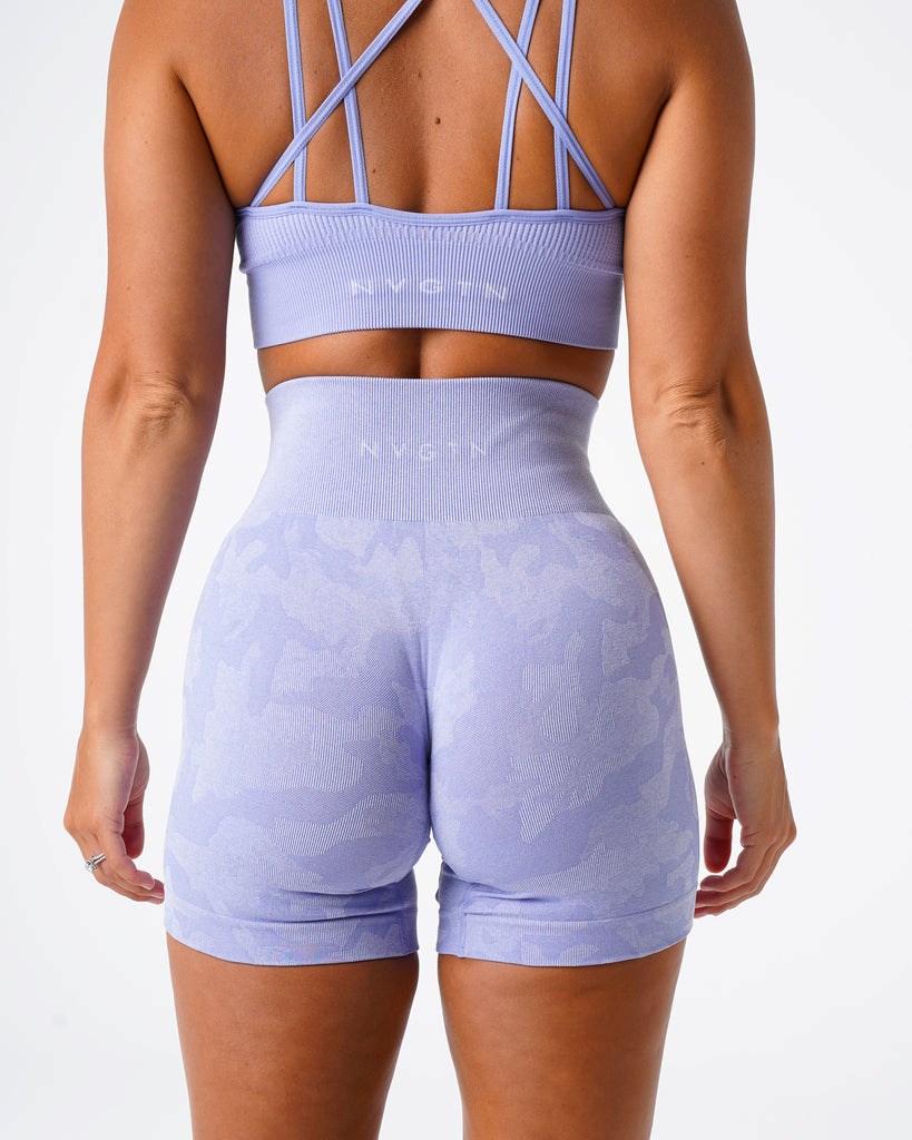 NVGTN Camo Seamless Shorts Periwinkle | 01724RPEC