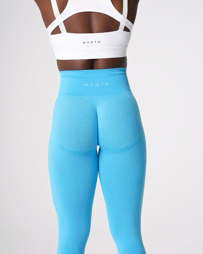 NVGTN Contour Seamless Leggings Aqua | 42180WPHN