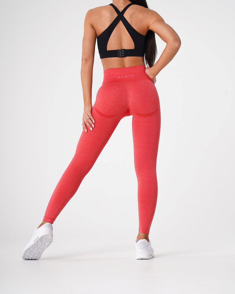 NVGTN Contour Seamless Leggings Candy Apple | 58397OXFL