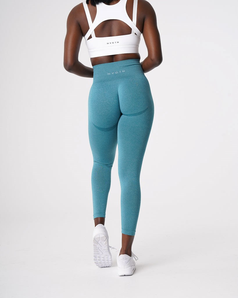 NVGTN Contour Seamless Leggings Teal | 64582HQXO