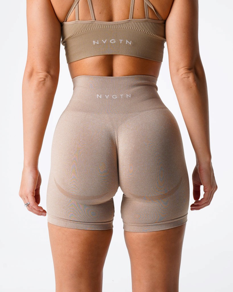 NVGTN Contour Seamless Shorts Beige | 07318KDON