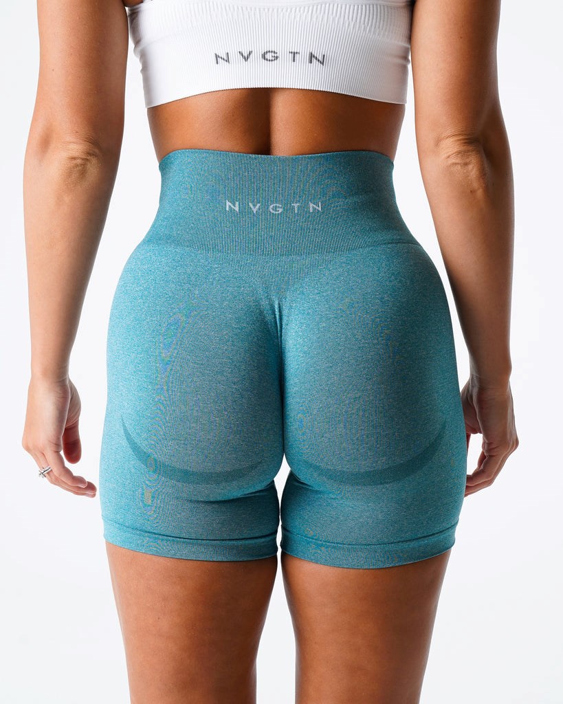 NVGTN Contour Seamless Shorts Teal | 30628PKJN