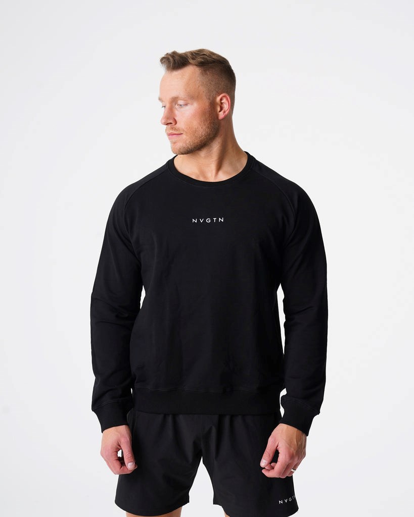 NVGTN Crew Neck Sweatshirt Negros | 90853NZMQ