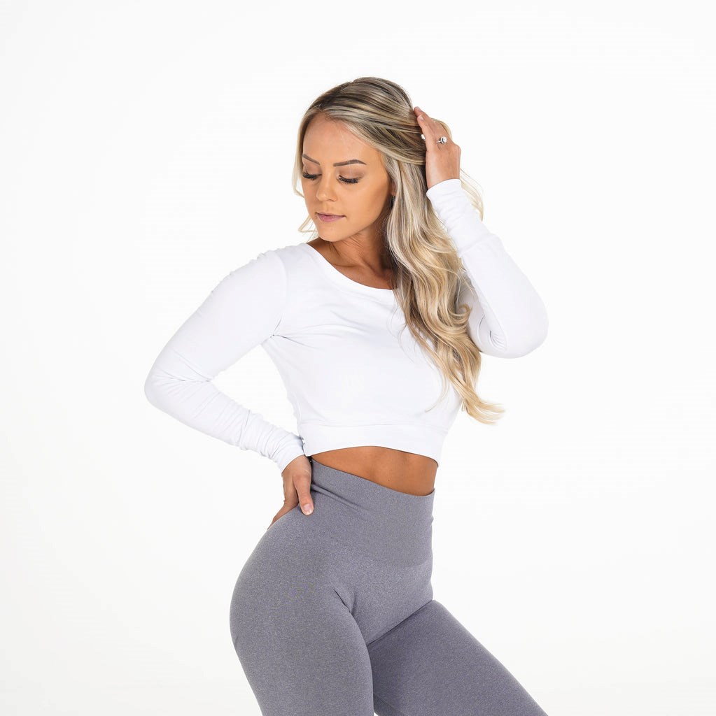 NVGTN Form Long Sleeve Crop Blancos | 52760NQLT