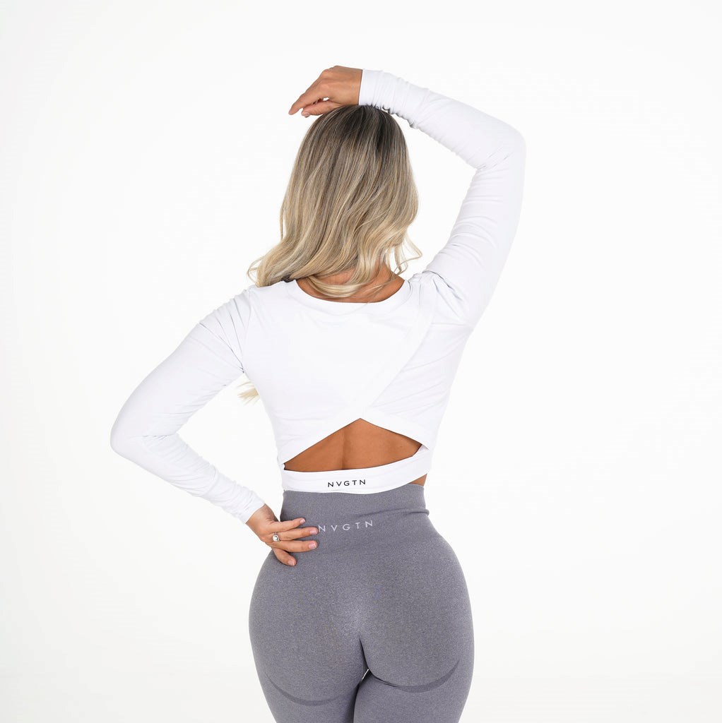 NVGTN Form Long Sleeve Crop Blancos | 52760NQLT