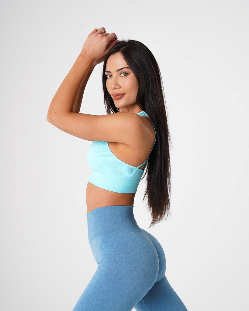 NVGTN Galaxy Acanalado Seamless Bra Aqua | 68745KWUJ