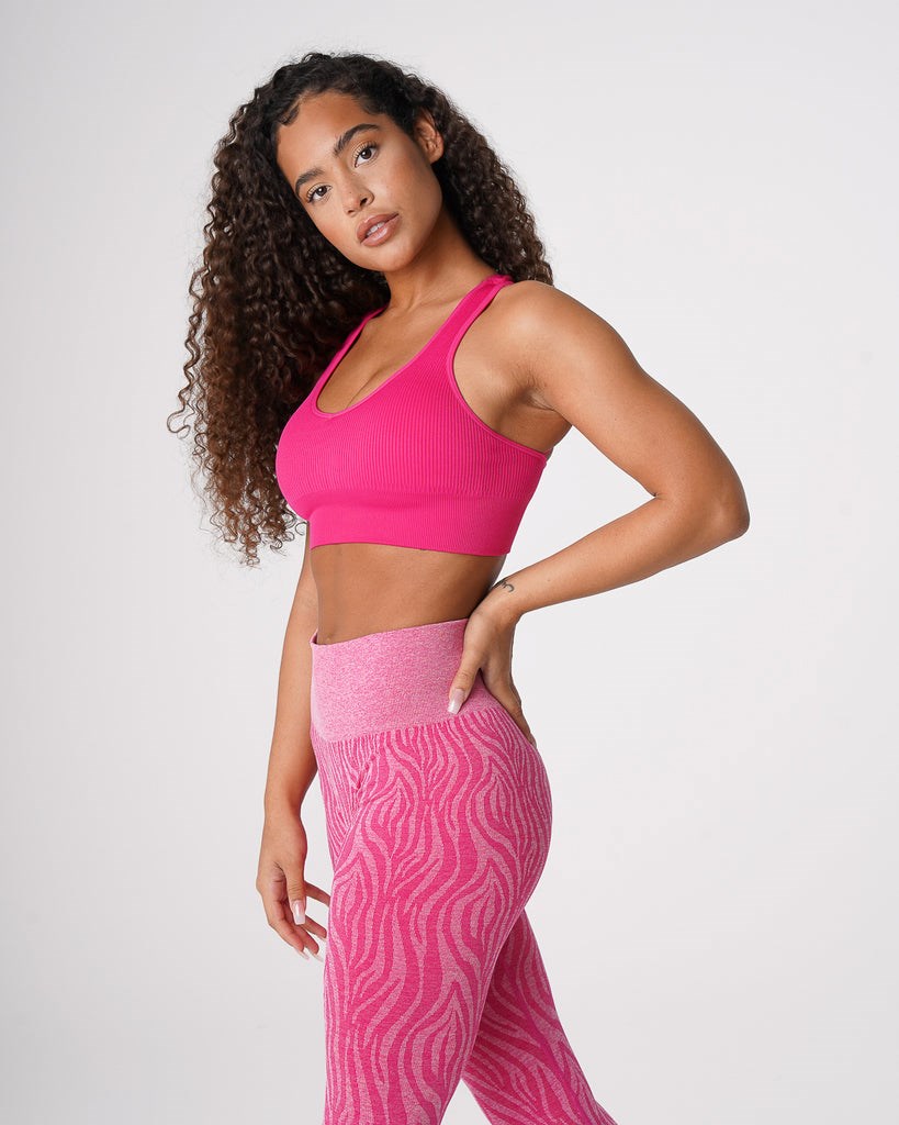 NVGTN Galaxy Acanalado Seamless Bra Fucsia | 63972XKLG