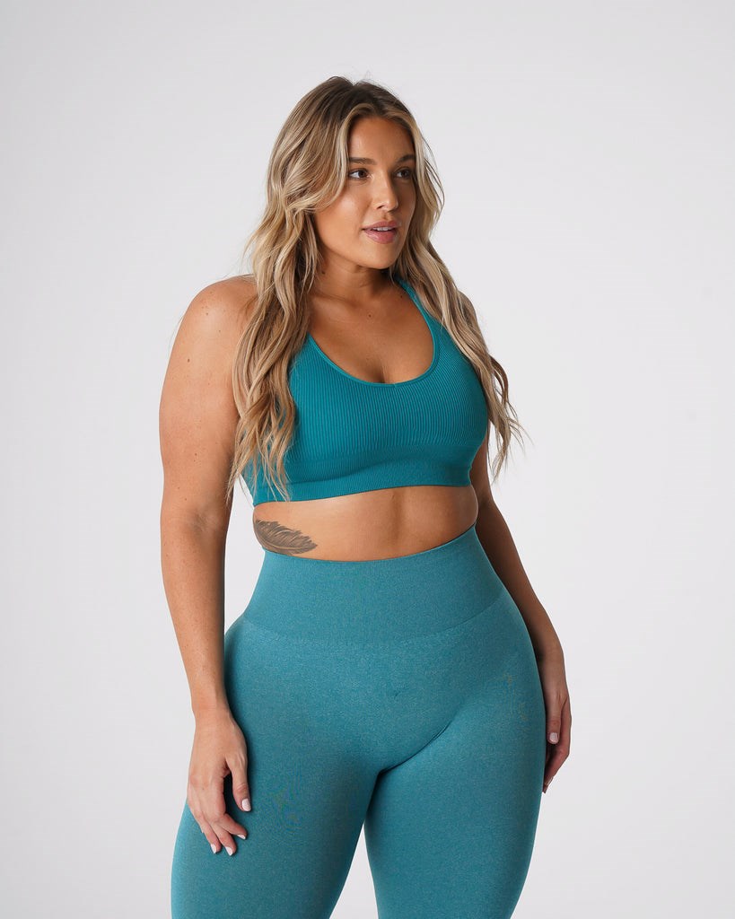 NVGTN Galaxy Acanalado Seamless Bra Teal | 31406WRJL