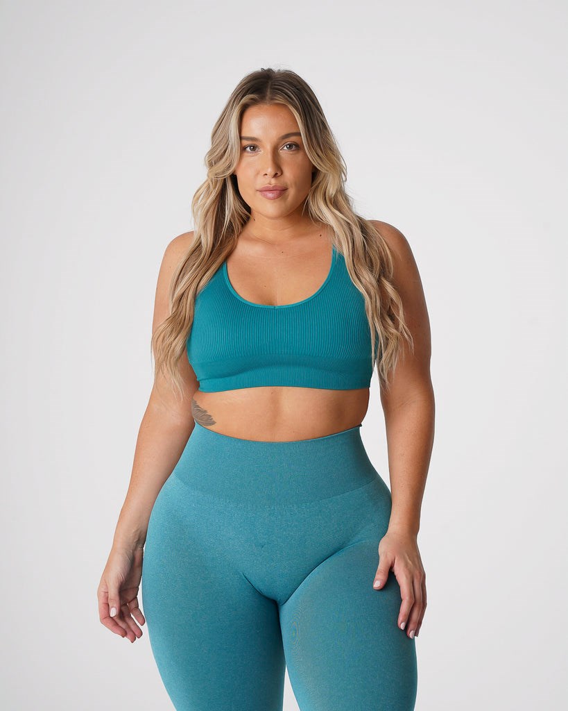 NVGTN Galaxy Acanalado Seamless Bra Teal | 31406WRJL