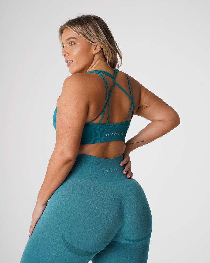 NVGTN Galaxy Acanalado Seamless Bra Teal | 60249NDUX