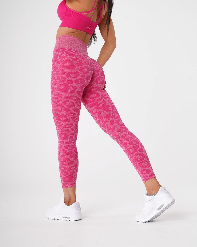 NVGTN Leopard Seamless Leggings Fucsia | 85307TBDZ