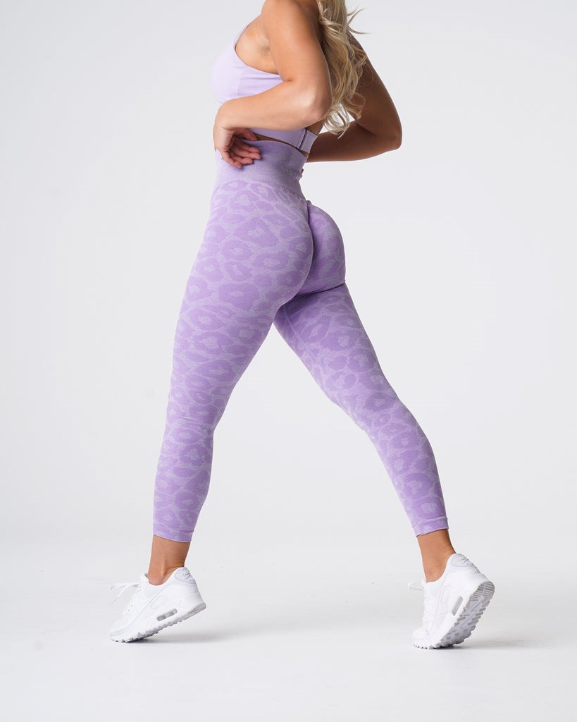 NVGTN Leopard Seamless Leggings Lilac | 09216SUGC