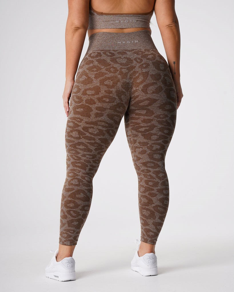 NVGTN Leopard Seamless Leggings Mocha | 56824MTXH