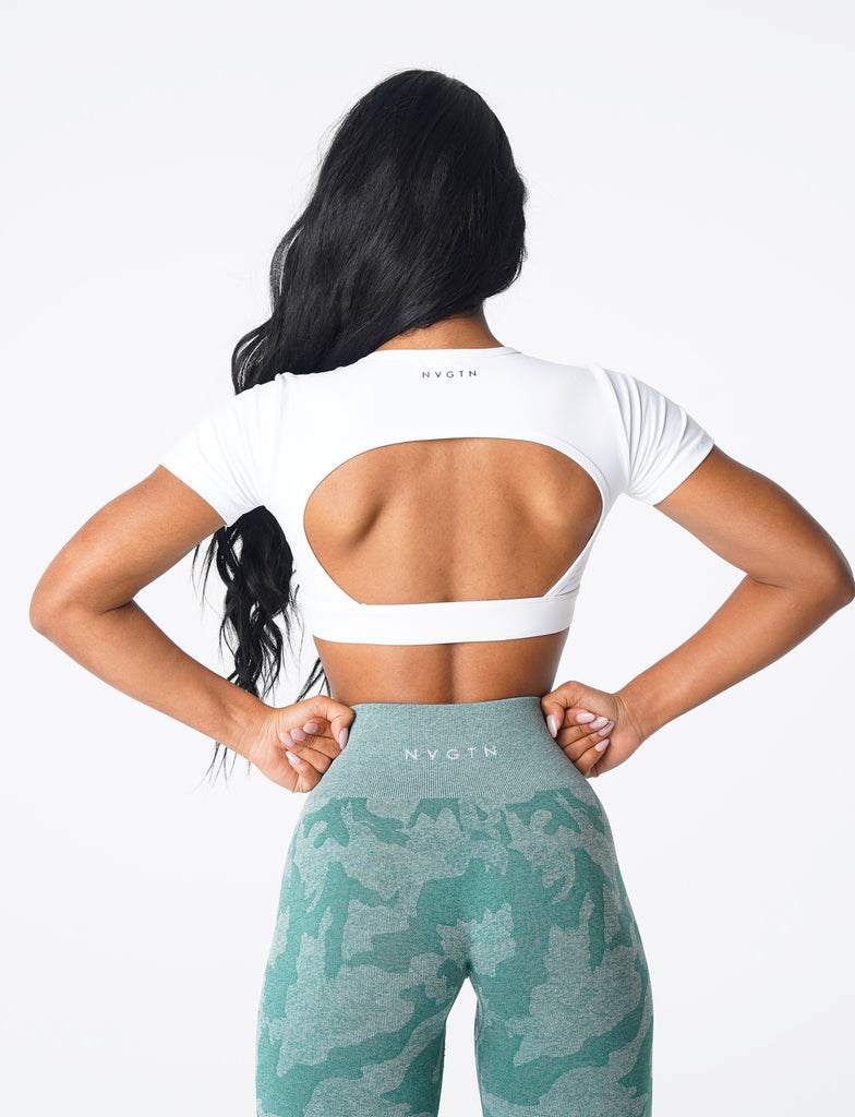 NVGTN Open Back Tee Blancos | 54629QYBE