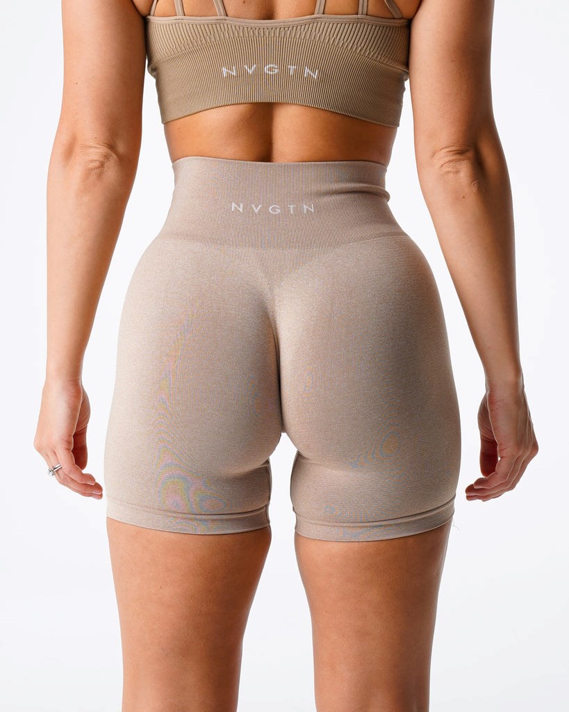 NVGTN Pro Seamless Shorts Beige | 03576ZUEC