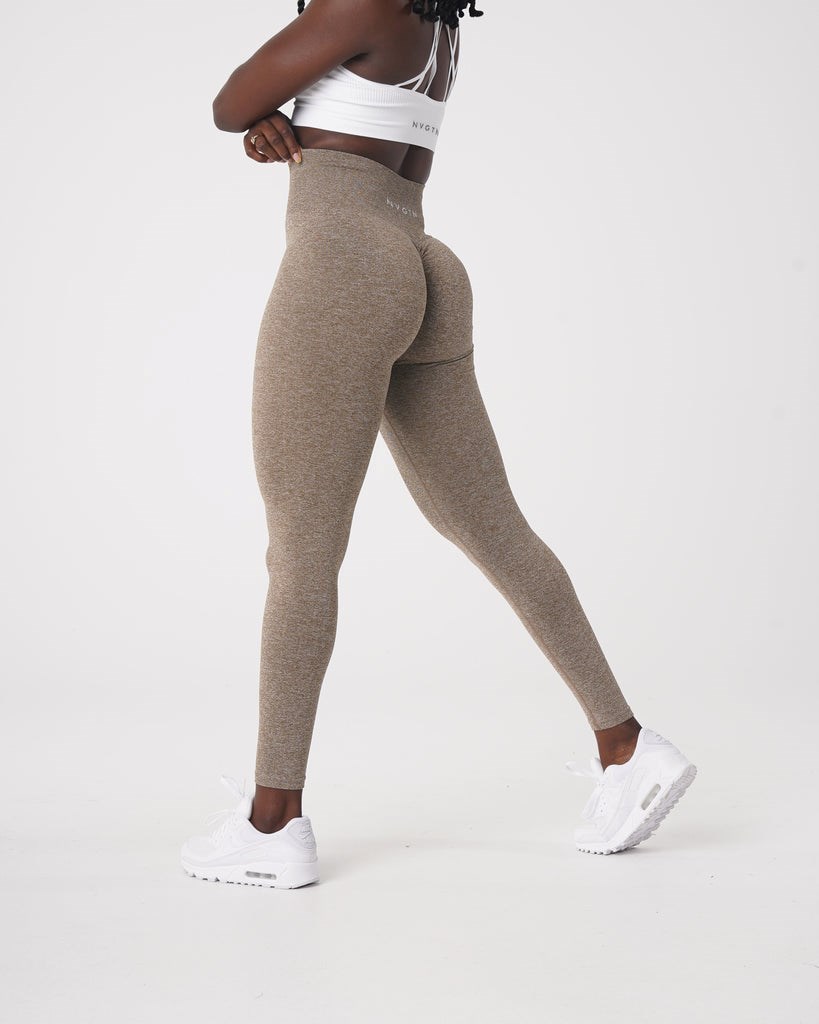 NVGTN Scrunch Seamless Leggings Mocha | 53240EDIQ