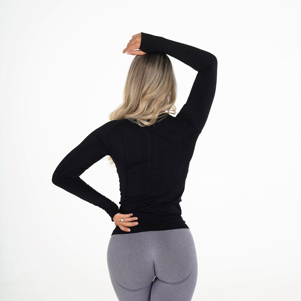 NVGTN Shape Seamless Long-Sleeve Top Negros | 30658ZQNL