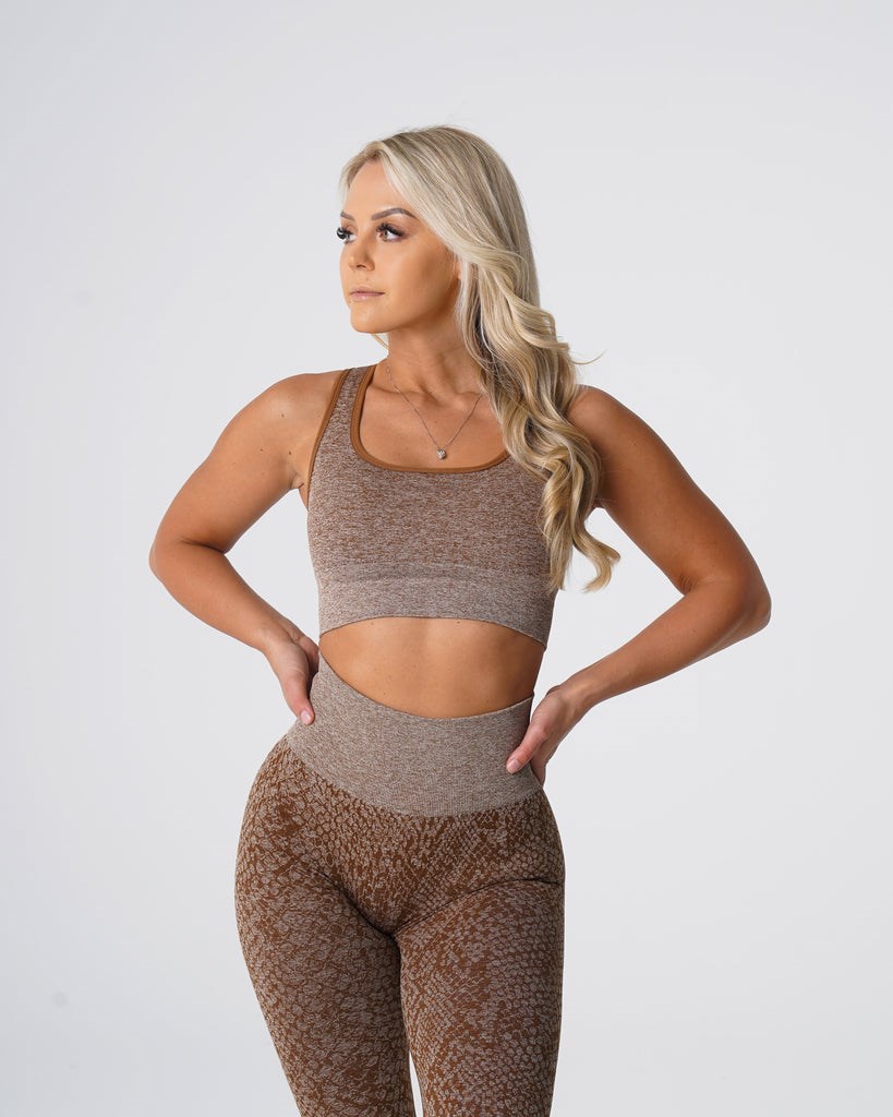 NVGTN Snakeskin Eclipse Seamless Bra Mocha | 65782AFOX