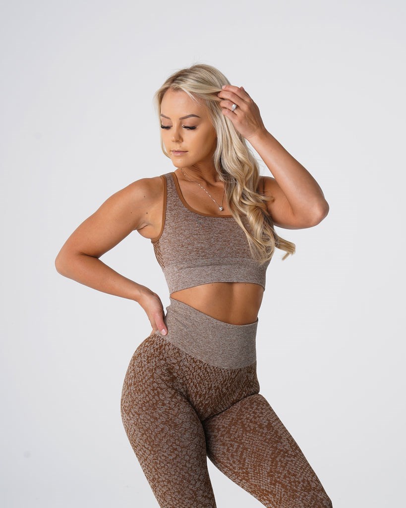 NVGTN Snakeskin Eclipse Seamless Bra Mocha | 98327ZIJC