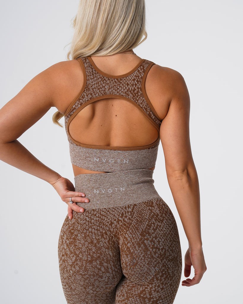 NVGTN Snakeskin Eclipse Seamless Bra Mocha | 98327ZIJC