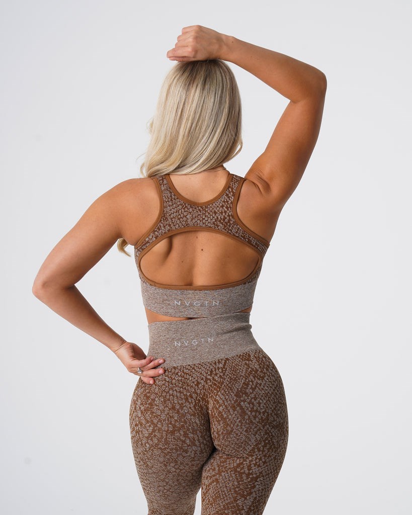 NVGTN Snakeskin Eclipse Seamless Bra Mocha | 98327ZIJC