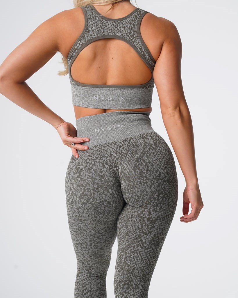 NVGTN Snakeskin Seamless Leggings Kaki Verdes | 97413KWFX