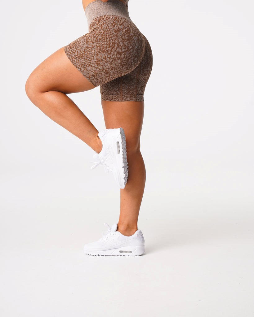 NVGTN Snakeskin Seamless Shorts Mocha | 52819AKXP