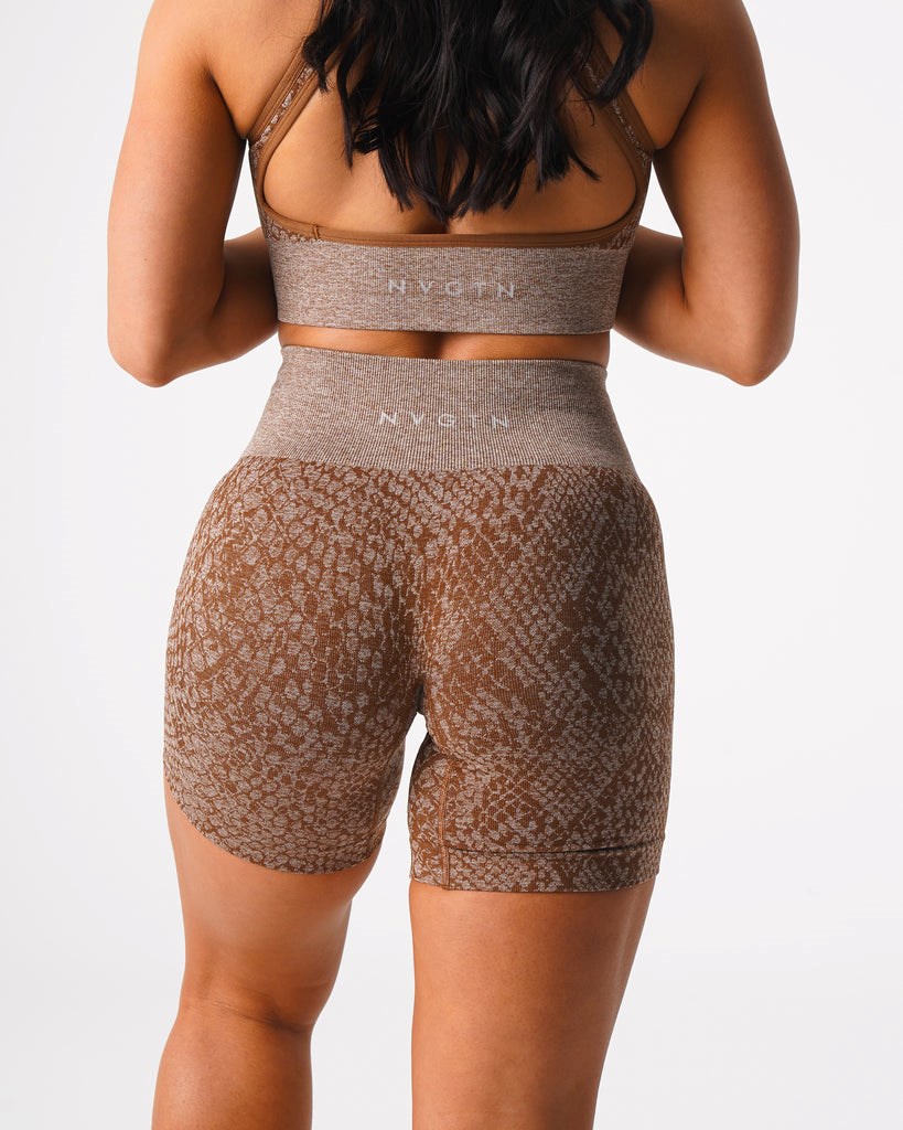 NVGTN Snakeskin Seamless Shorts Mocha | 52819AKXP