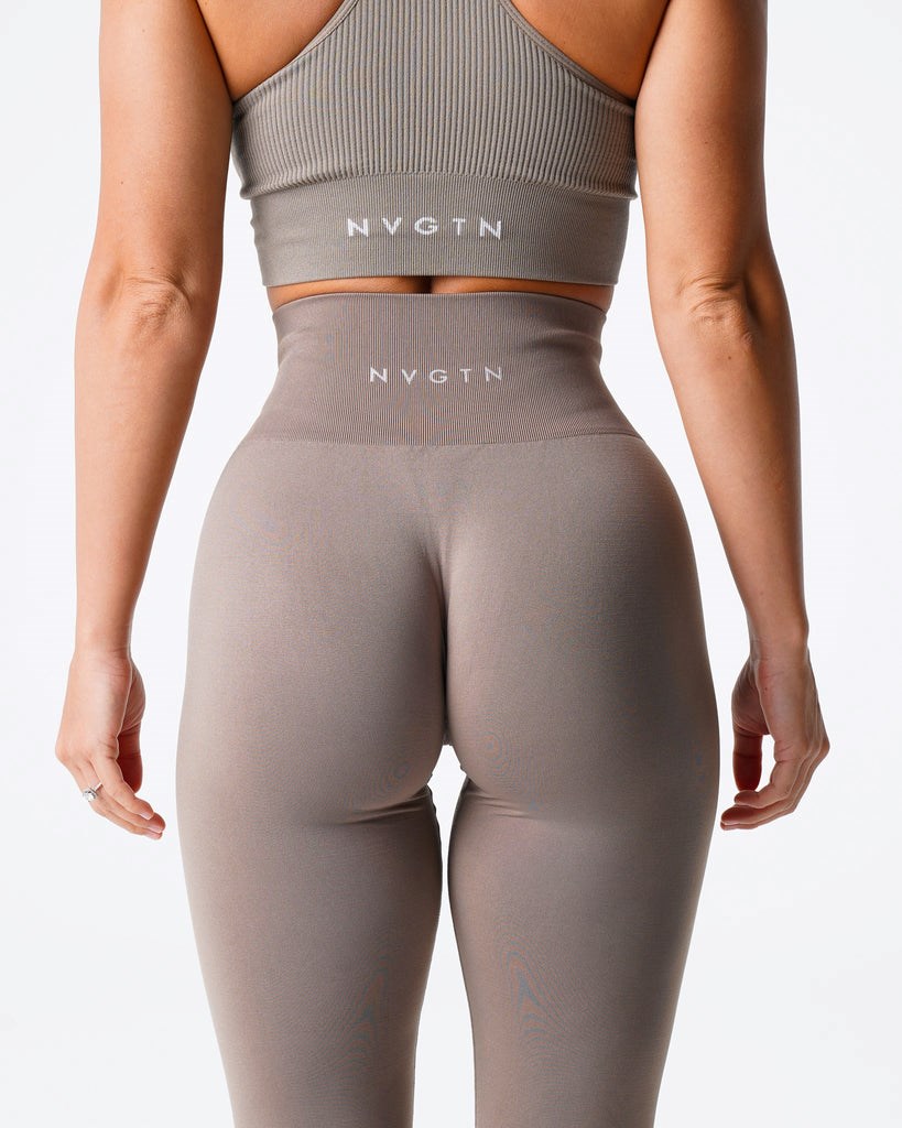 NVGTN Solid Seamless Leggings Taupe | 07865CTLG