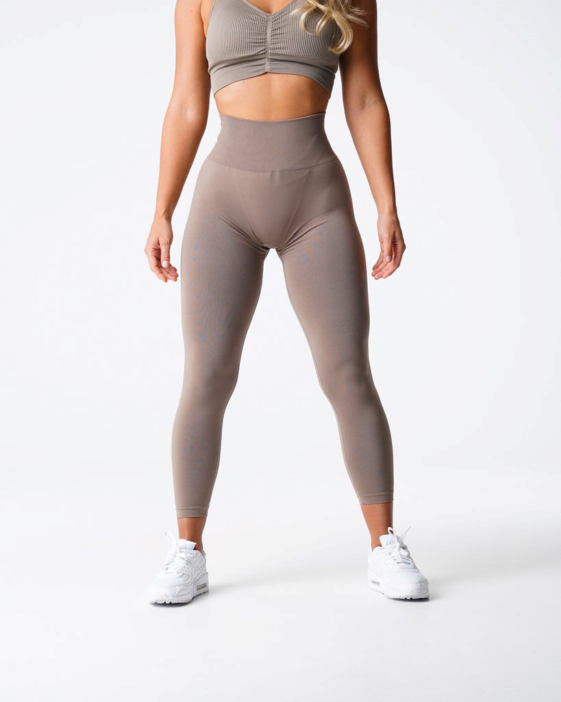 NVGTN Solid Seamless Leggings Taupe | 07865CTLG