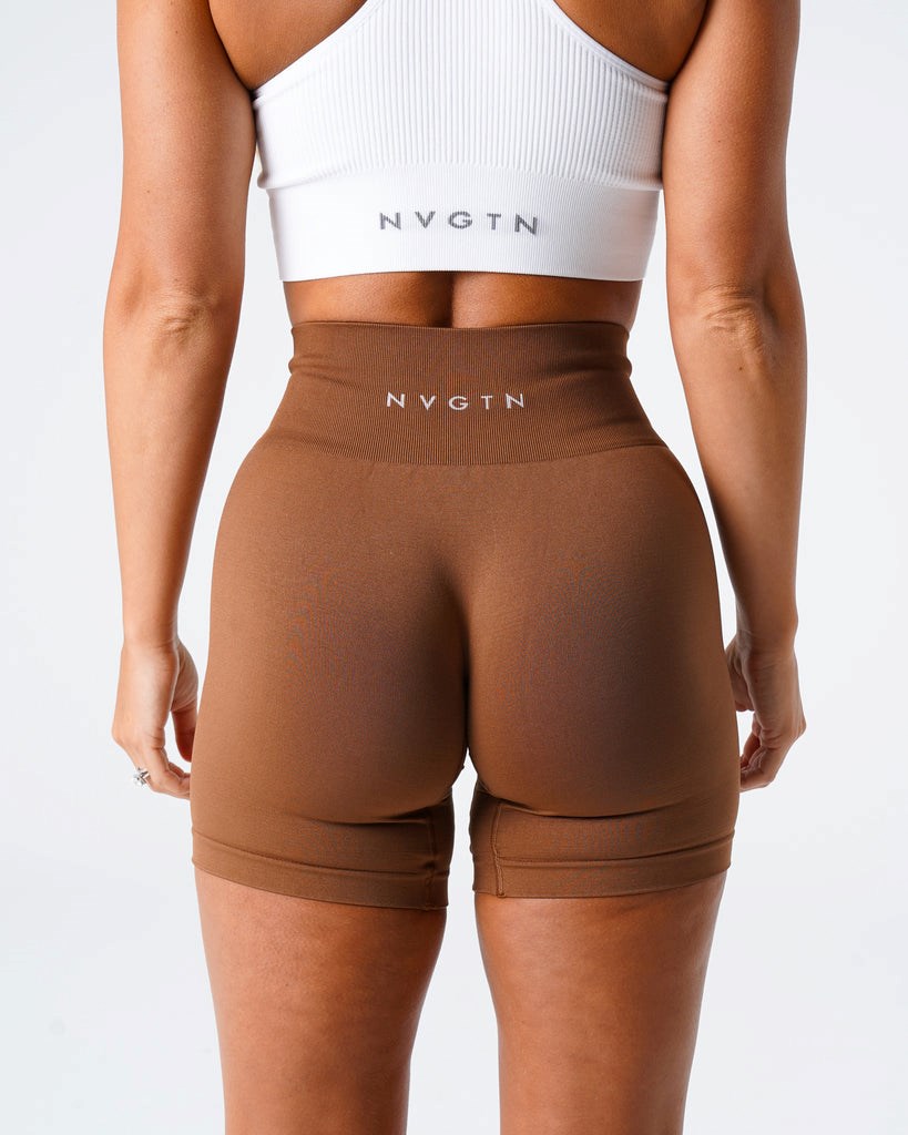 NVGTN Solid Seamless Shorts Caramel | 76294ZUHE